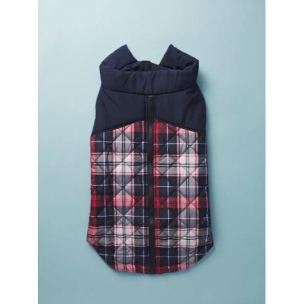 New NWT HUMANE SOCIETY Red Plaid Quilted Pet Dog Jacket Size Extra Large XL